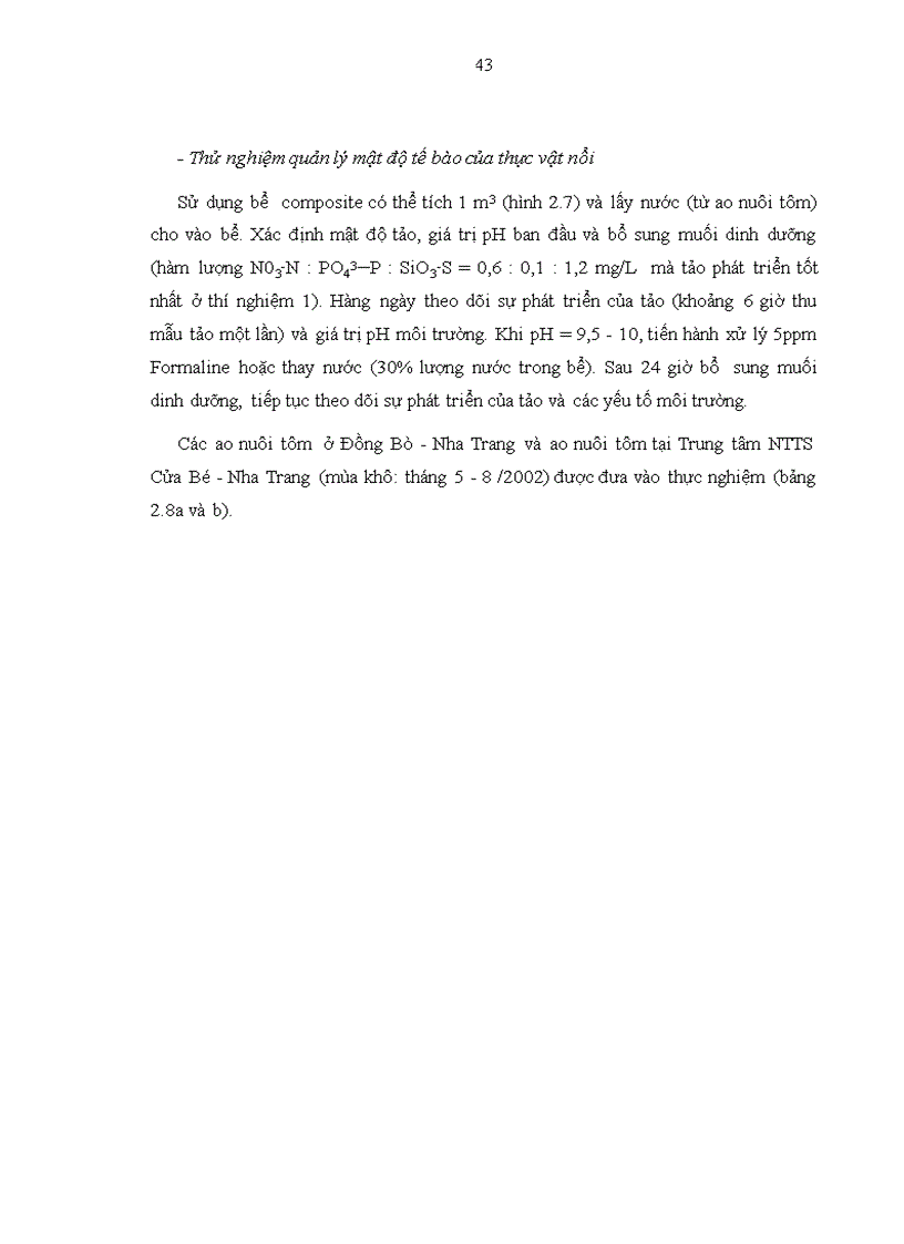 image for page Biến động thành phần loài và số lượng thực vật nổi trong ao nuôi tôm Sú tại Khánh Hòa