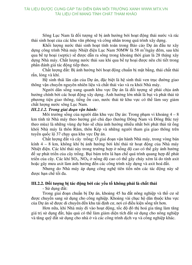 image for page Đánh giá tác động môi trường dự án xây dựng Nhà máy nhiệt điện Lục Nam 50MW Xã Vũ Xá huyện Lục Nam tỉnh Bắc Giang