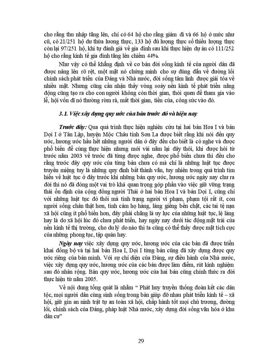 image for page Những biến đổi phong tục tập quán của người dân tộc Thái ở hai bản Hoa I và bản Dọi I từ khi thực hiện dự án tái định cư Thuỷ điện Sơn La năm 2003 đến nay