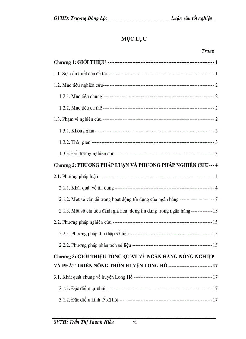 image for page Phân tích hoạt động tín dụng tại ngân hàng nông nghiệp và phát triển nông thôn huyện Long Hồ