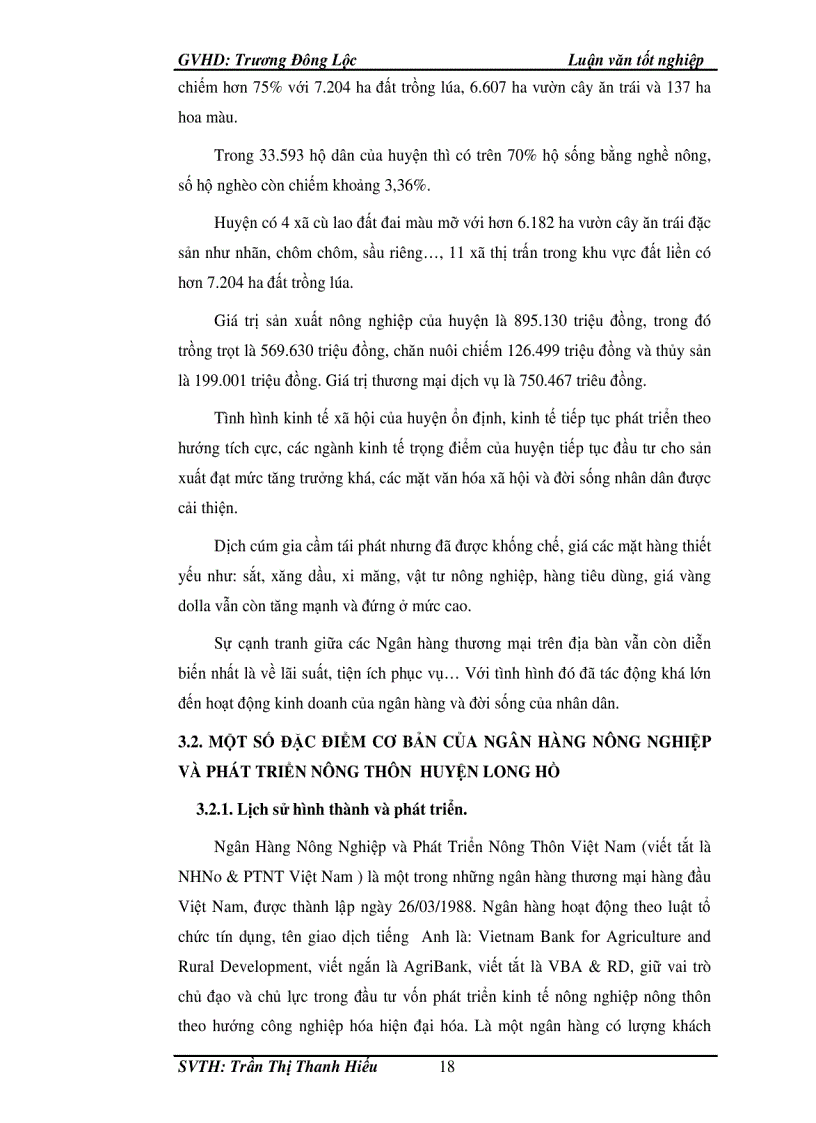 image for page Phân tích hoạt động tín dụng tại ngân hàng nông nghiệp và phát triển nông thôn huyện Long Hồ