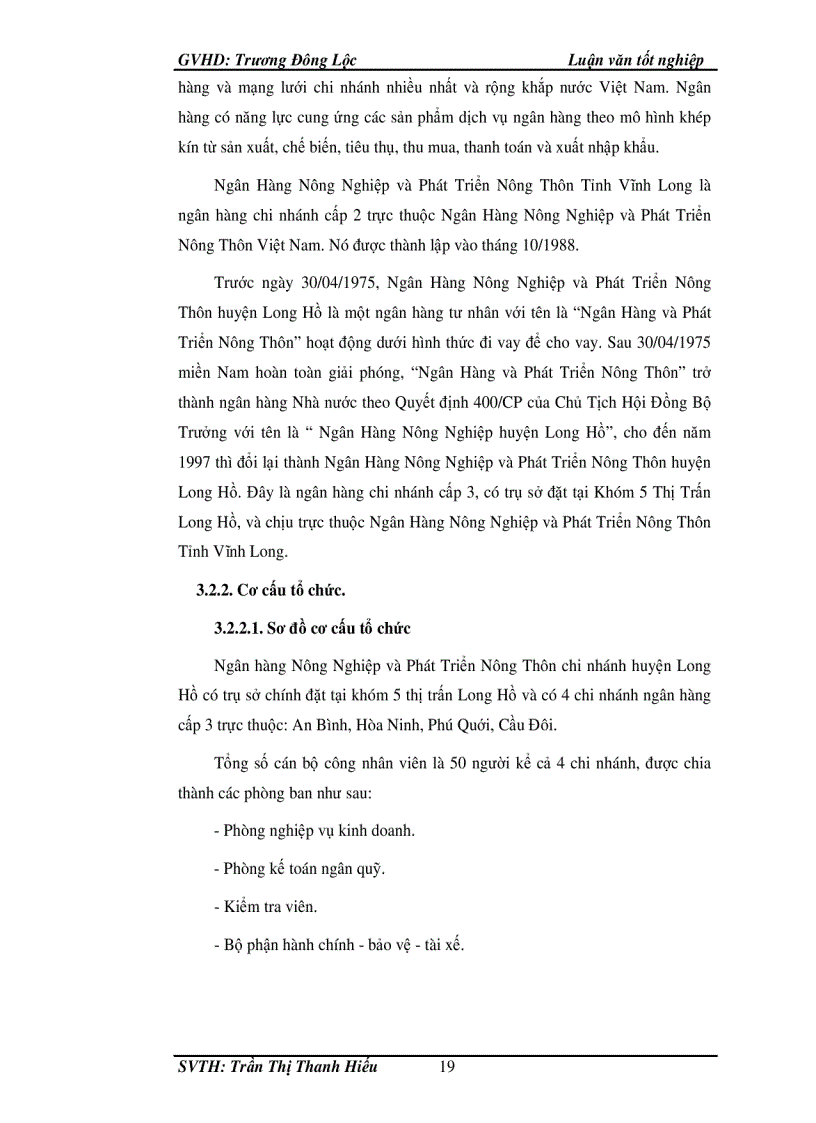 image for page Phân tích hoạt động tín dụng tại ngân hàng nông nghiệp và phát triển nông thôn huyện Long Hồ