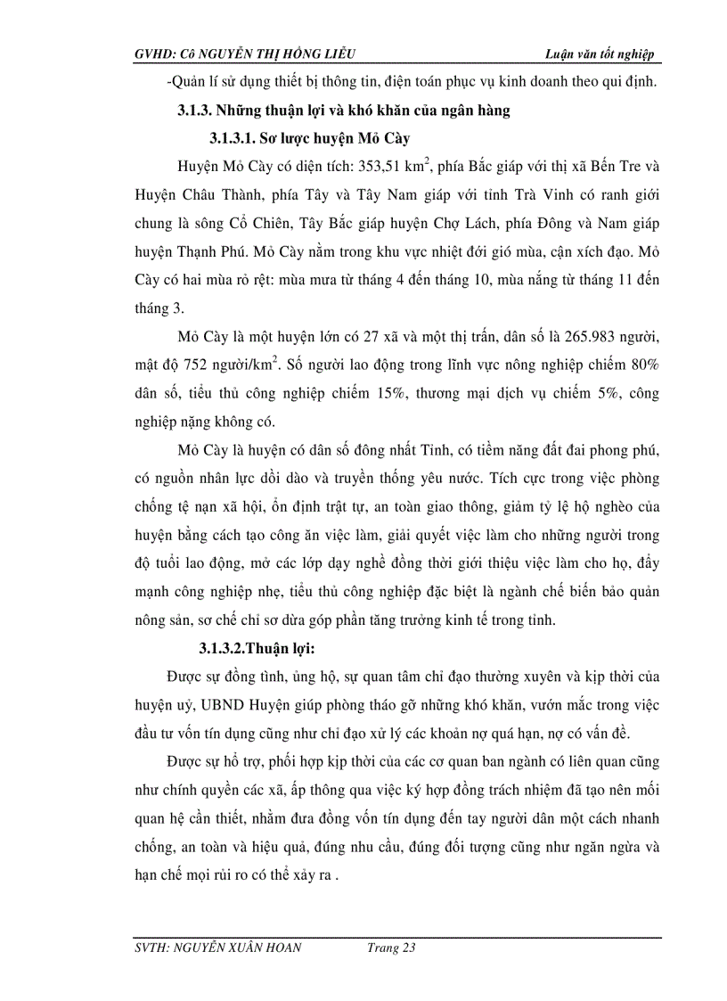 image for page Phân tích hoạt động tín dụng của ngân hàng Ngân hàng Công thương chi nhánh Tỉnh Bến Tre Phòng giao dịch Mỏ Cày