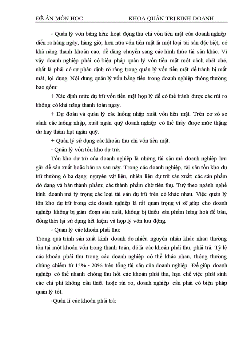 image for page Thực trạng quản lý sử dụng vốn lưu động và các biện pháp quản lý vốn lưu động tại Công ty cổ phần xây dựng và khai thác mỏ Việt Nam