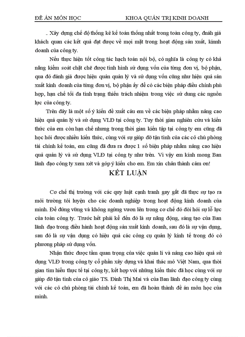 image for page Thực trạng quản lý sử dụng vốn lưu động và các biện pháp quản lý vốn lưu động tại Công ty cổ phần xây dựng và khai thác mỏ Việt Nam