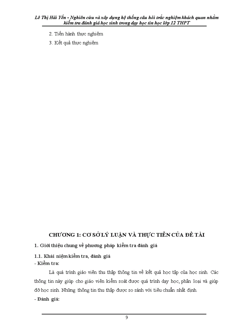 image for page Nghiên cứu và xây dựng hệ thống câu hỏi trắc nghiệm khách quan nhằm kiểm tra và đánh giá học sinh trong dạy học Tin học 12 ở trường THPT
