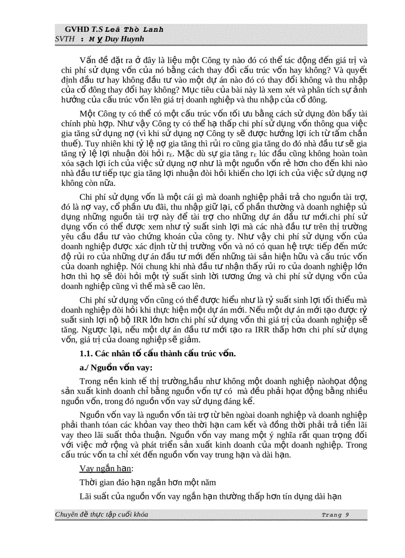 image for page Phân tích vốn và cấu trúc vốn