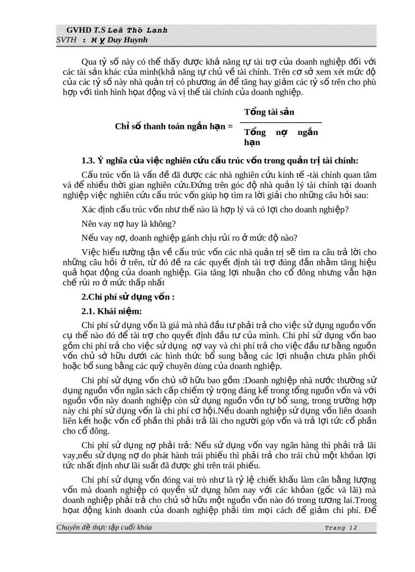 image for page Phân tích vốn và cấu trúc vốn