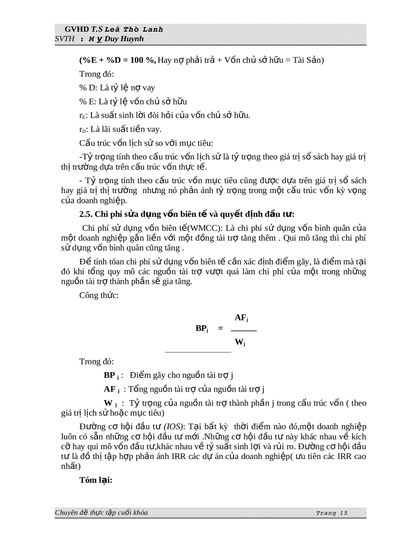 image for page Phân tích vốn và cấu trúc vốn