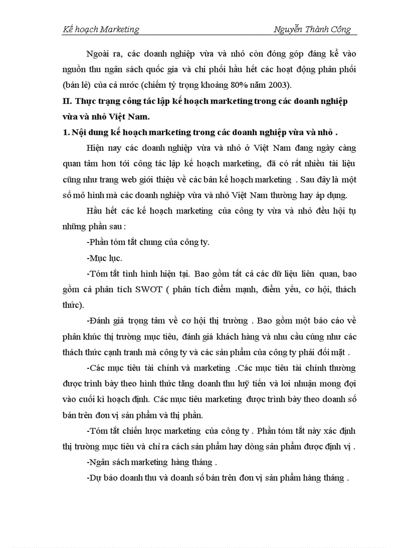 image for page Kế hạch Marketing trong các doanh nghiệp vừa và nhỏ ở Việt Nam