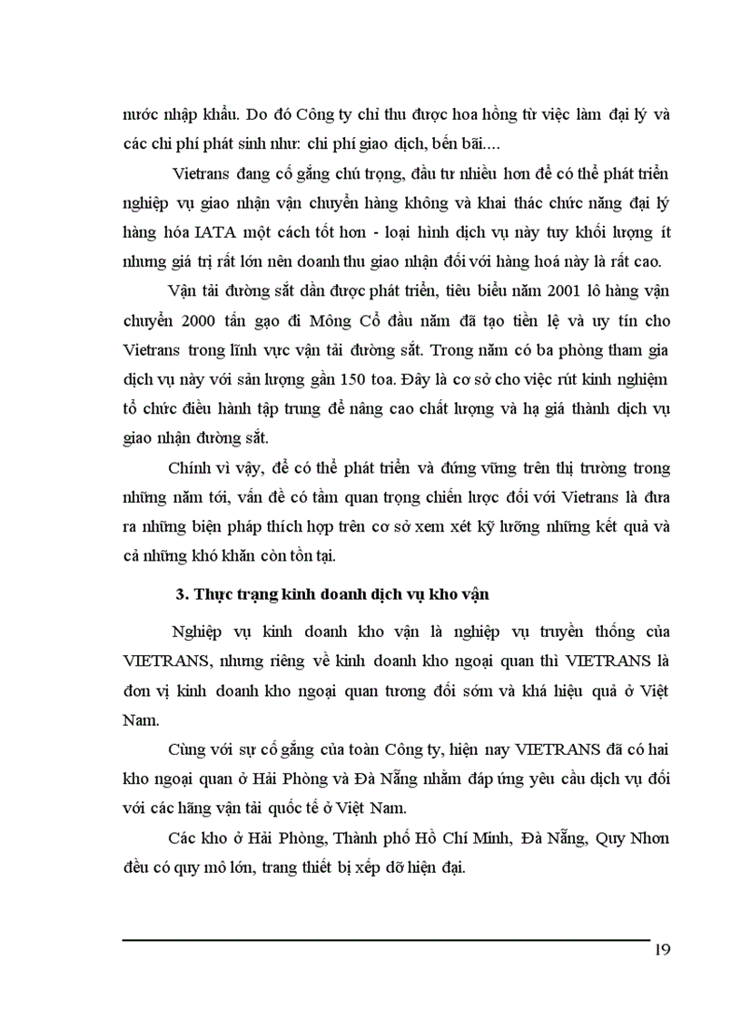 image for page Tình hình hoạt động kinh doanh dịch vụ giao nhận kho vận tại Vietrans