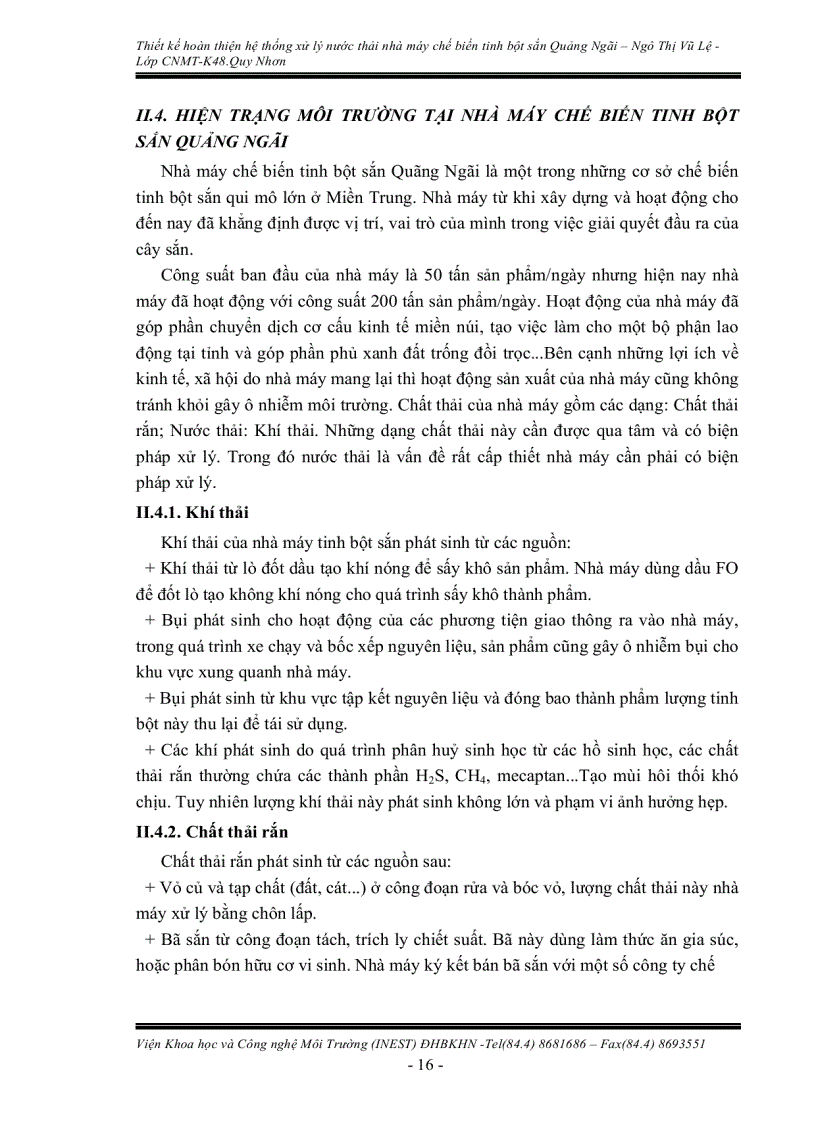 image for page Thiết Kế Hệ Thống XLNT Nhà Máy Tinh Bột Sắn