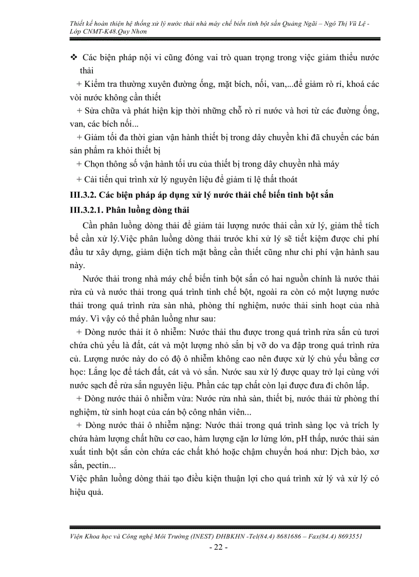 image for page Thiết Kế Hệ Thống XLNT Nhà Máy Tinh Bột Sắn