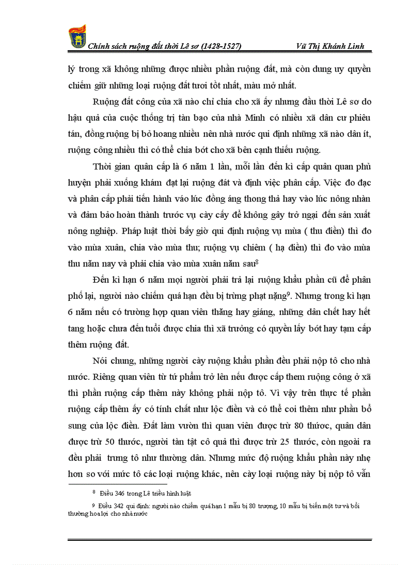 image for page Chính sách ruộng đất thời Lê sơ 1428 1527