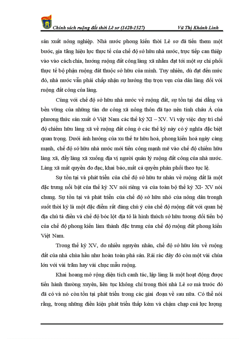 image for page Chính sách ruộng đất thời Lê sơ 1428 1527