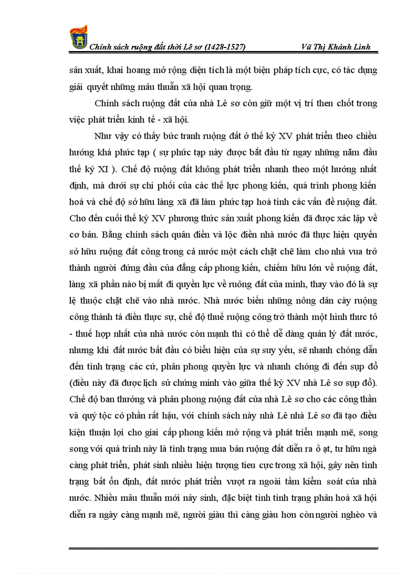 image for page Chính sách ruộng đất thời Lê sơ 1428 1527