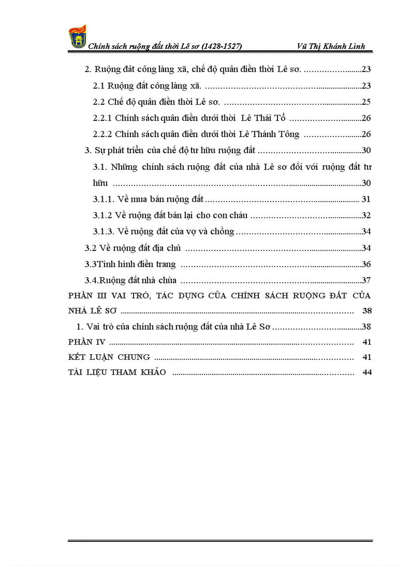 image for page Chính sách ruộng đất thời Lê sơ 1428 1527