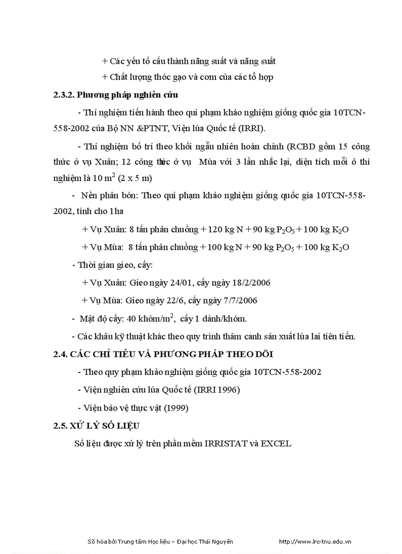 image for page Đánh giá khả năng sinh trưởng phát triển năng suất và chất lượng của một số tổ hợp lúa lai có triển vọng tại Thái Nguyên