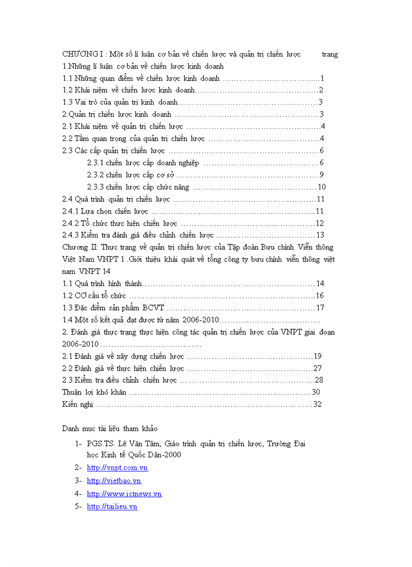 image for page Quản trị chiến lược ở Tập đoàn bưu chính Viễn Thông Việt Nam VNPT