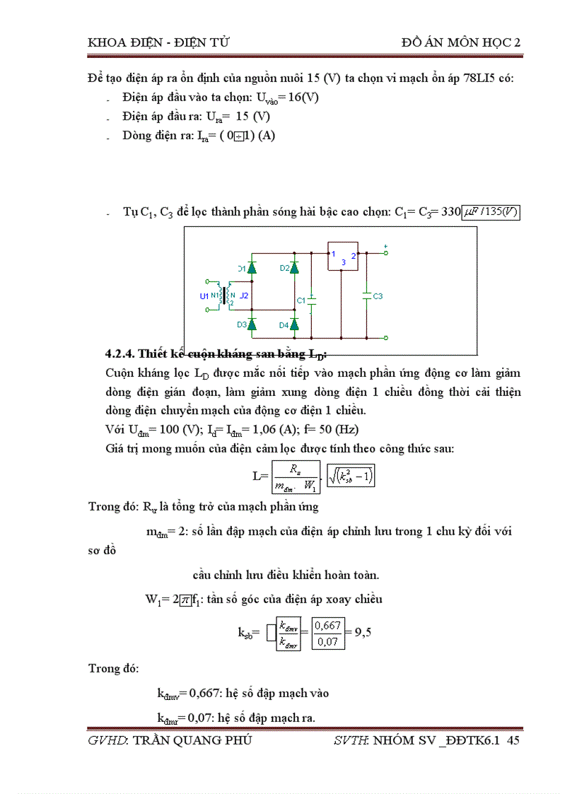 image for page Đồ án ĐTCS Thiết kế chế tạo bộ nguồn chỉnh lưu công suất một pha điều khiển động cơ