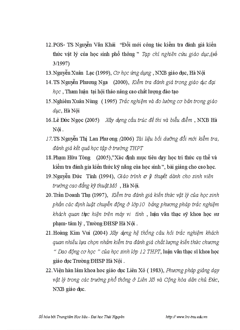 image for page Nghiên cứu xây dựng hệ thống câu hỏi trắc nghiệm để kiểm tra đánh giá kết quả học tập phần Cơ học Vật lý đại cương của sinh viên trường Cao đẳng Kỹ thuật Mỏ Quảng Ninh