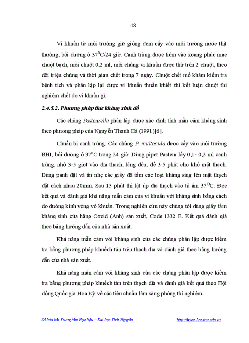 image for page Nghiên cứu một sổ đặc điểm dịch tễ bệnh tụ huyết trùng ở lợn đặc điểm sinh vật học của vi khuẩn PASTEURELLA MULTOCIDA gây bệnh tụ huyết trùng ở lợn tại Tỉnh Phú Thọ và Biện pháp phòn