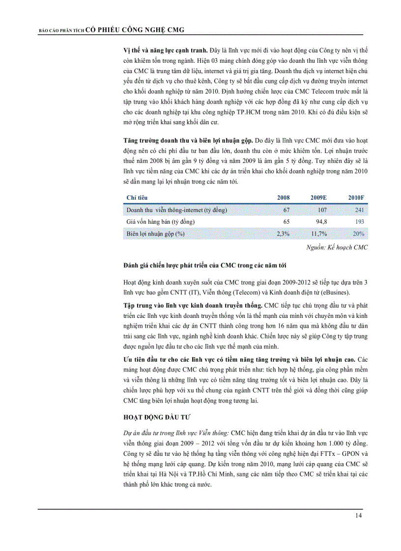 image for page Tổng quan về công nghệ thông tin Việt Nam tình hình hoạt động phân tích tài chính kế hoạch kinh doanh 2010 2012 tập đoàn công nghệ CMC