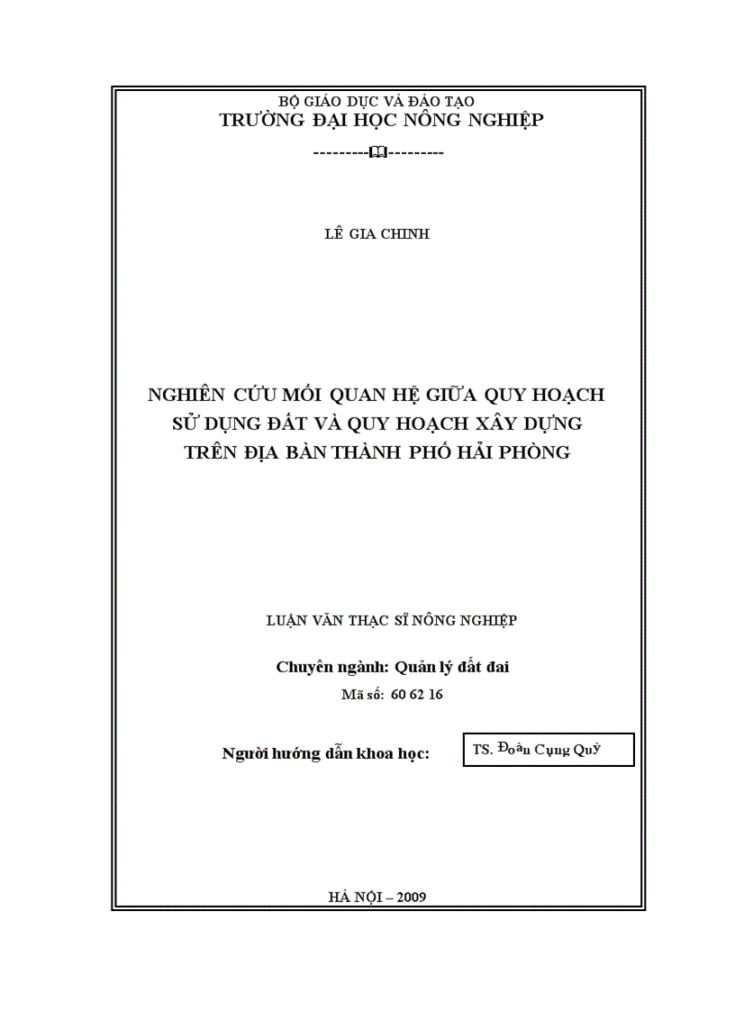 image for page Nghiên cứu mối quan hệ giữa quy hoạch sử dụng đất và quy hoạch xây dựng trên địa bàn thành phố Hải Phòng