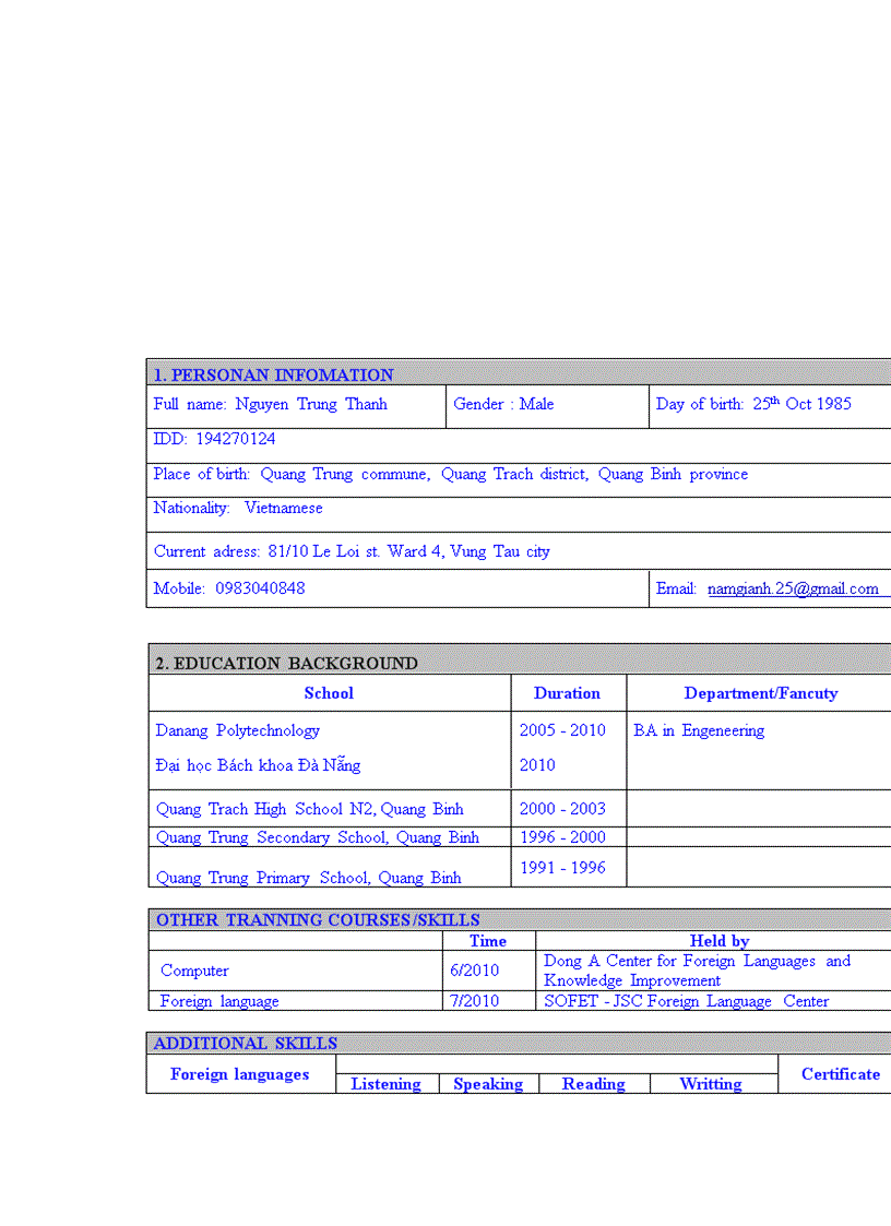 image for page Cách tạo cv