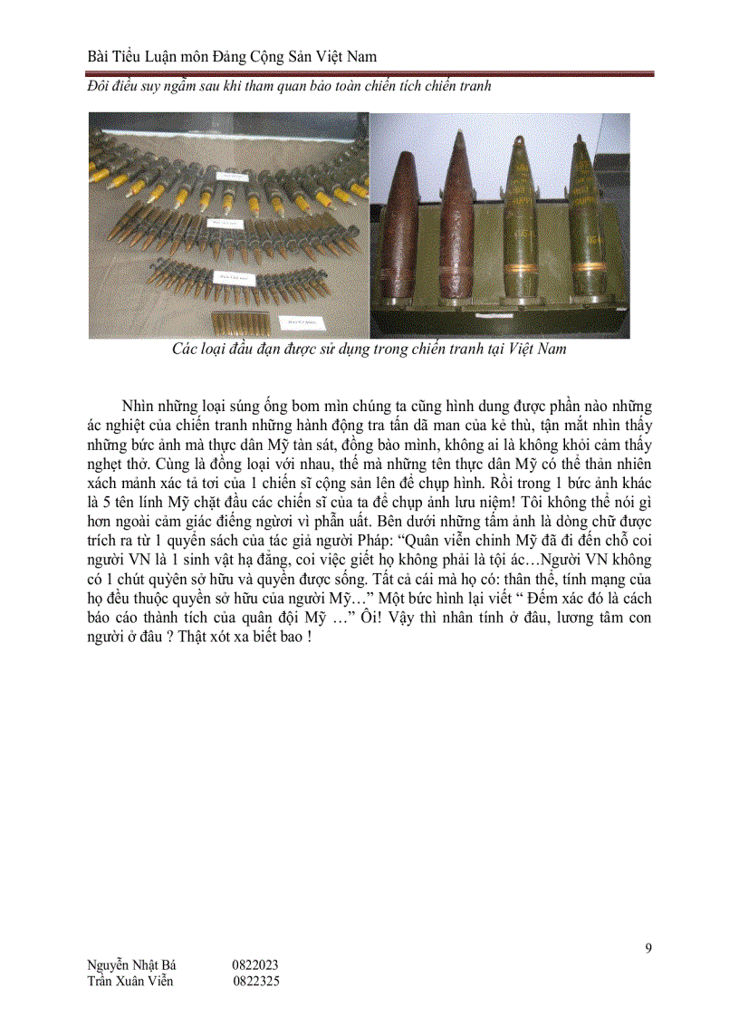 image for page Tiểu luận Bài thu hoạch Sau Khi Tham Quan Bảo Tàng Chiến Tích Chiến Tranh Tp Hồ Chí Minh