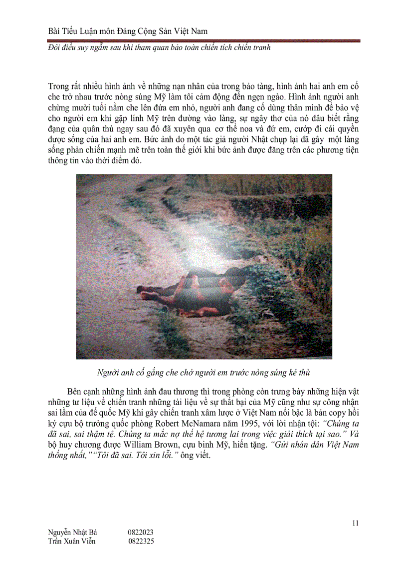 image for page Tiểu luận Bài thu hoạch Sau Khi Tham Quan Bảo Tàng Chiến Tích Chiến Tranh Tp Hồ Chí Minh