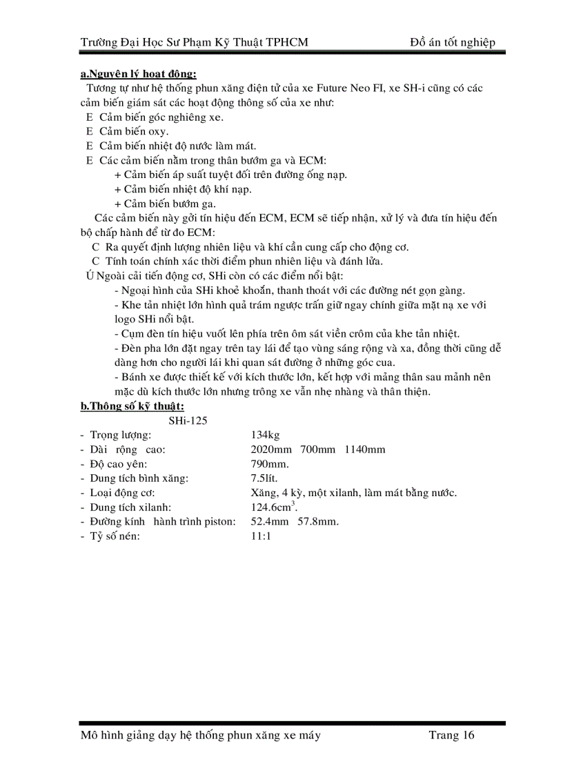 image for page Mô hình giảng dạy hệ thống phun xăng xe máy