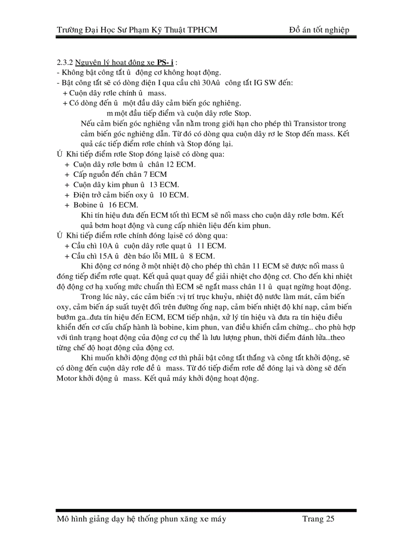 image for page Mô hình giảng dạy hệ thống phun xăng xe máy