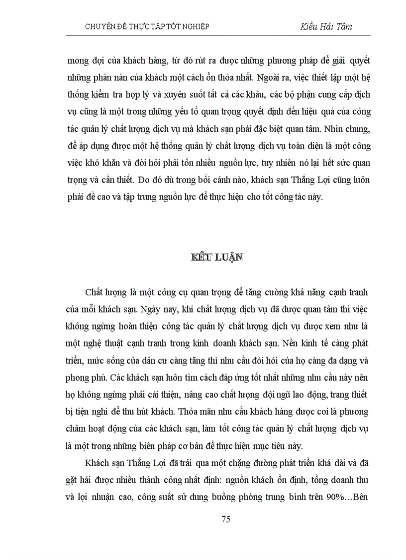 image for page Một số Giải pháp về quản lý chất lượng dịch vụ tại khách sạn thắng lợi
