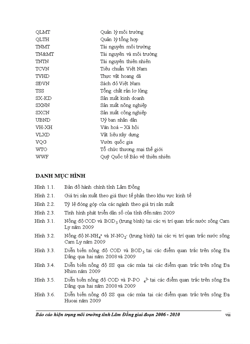 image for page Báo cáo hiện trạng môi trường tỉnh Lâm Đồng 2006 2010