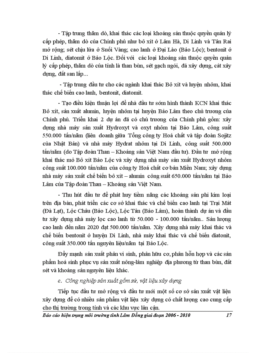 image for page Báo cáo hiện trạng môi trường tỉnh Lâm Đồng 2006 2010