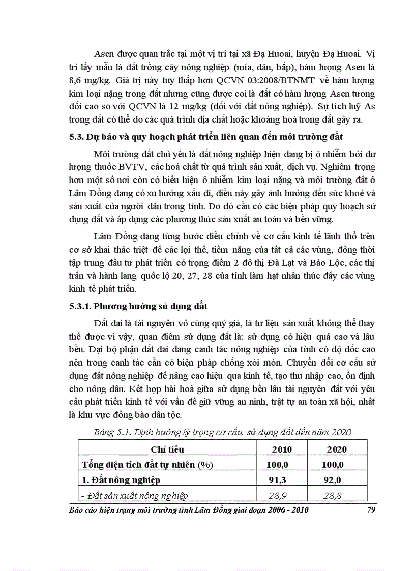 image for page Báo cáo hiện trạng môi trường tỉnh Lâm Đồng 2006 2010