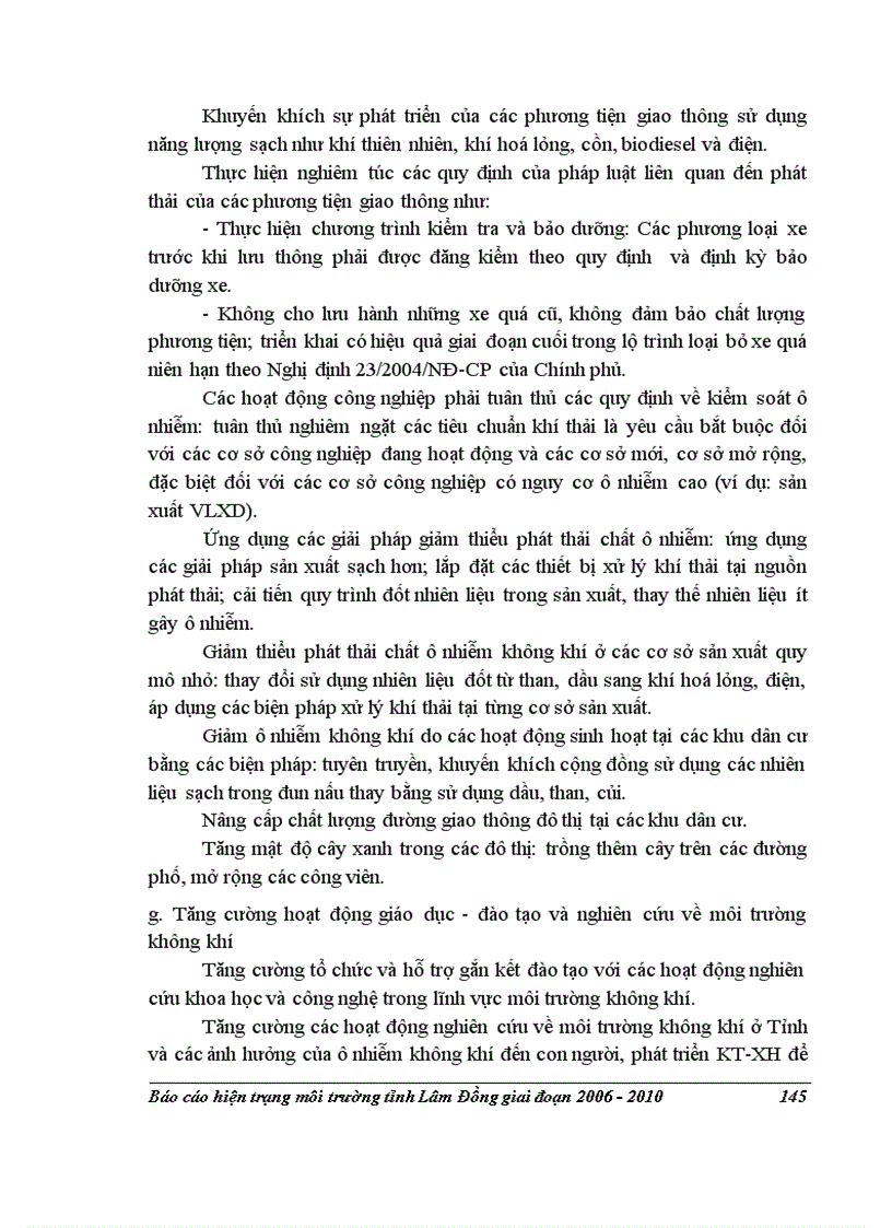 image for page Báo cáo hiện trạng môi trường tỉnh Lâm Đồng 2006 2010