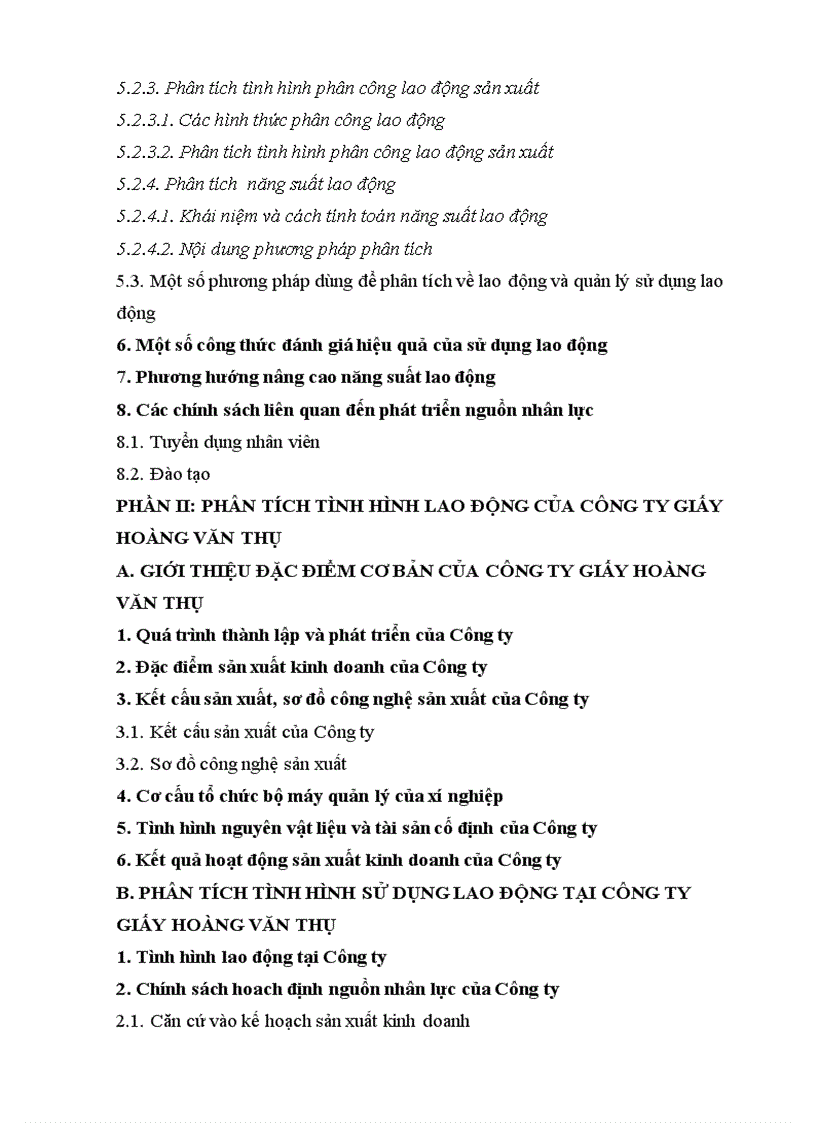 image for page LD038 Phân tích tình hình sử dụng lao động và một số biện pháp hoàn thiện quản lý và sử dụng lao động tại Công ty Giấy Hoàng Văn Thụ