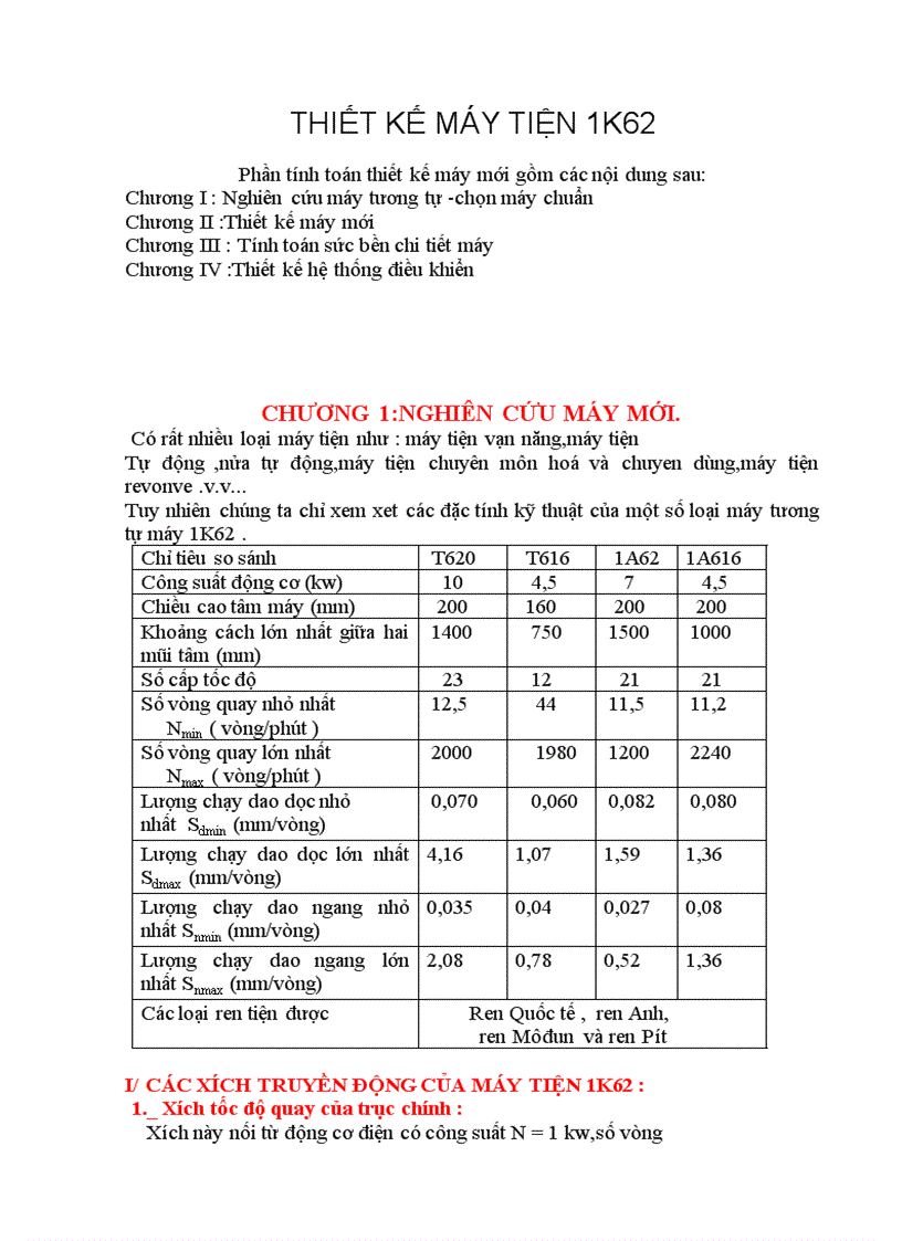 image for page Thiết kế máy tiện 1k62
