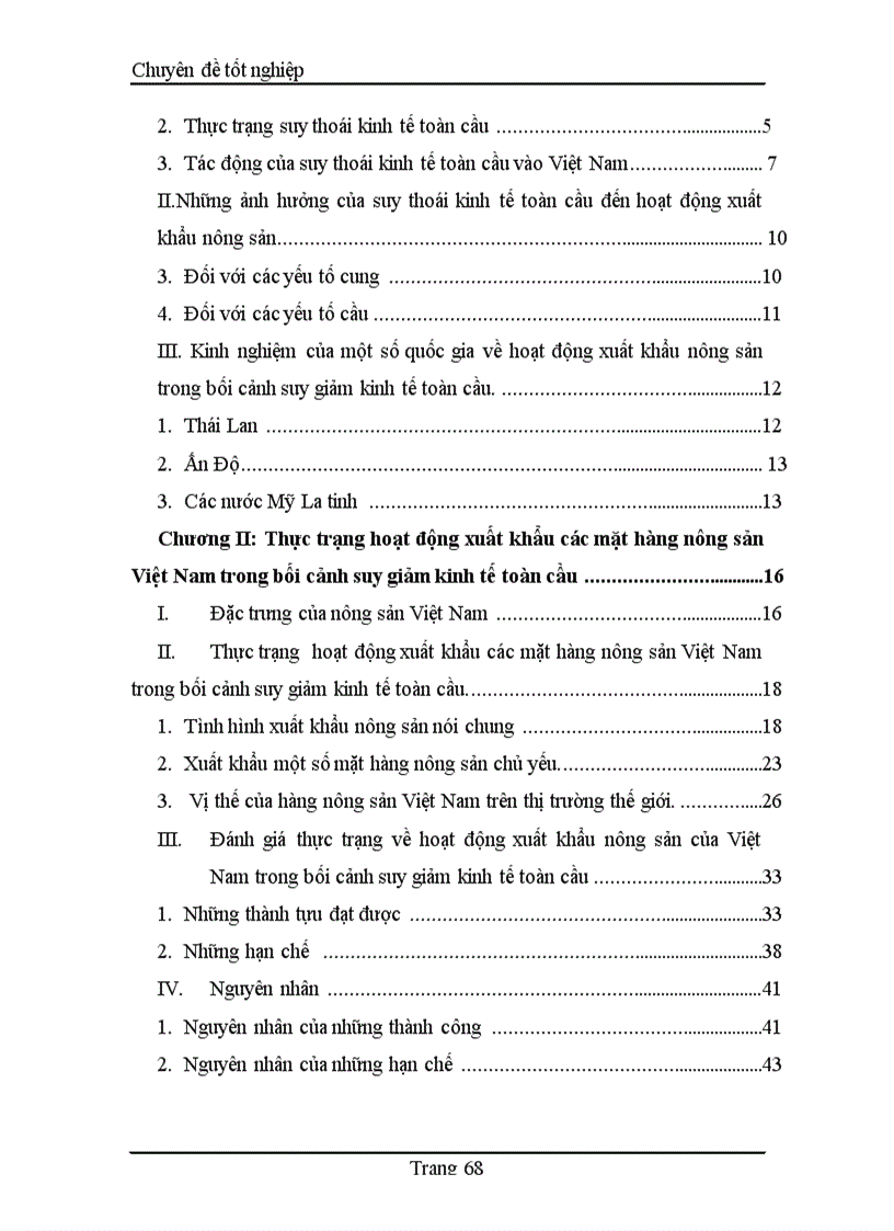 image for page Thực trạng và giải pháp phát triển xuất khẩu các mặt hàng nông sản Việt Nam trong bối cảnh suy giảm kinh tế toàn cầu