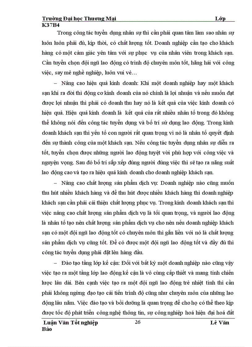 image for page Hoàn thiện công tác tuyển dụng bố trí và sử dụng nhân sự tại công ty khách sạn du lịch Kim Liên