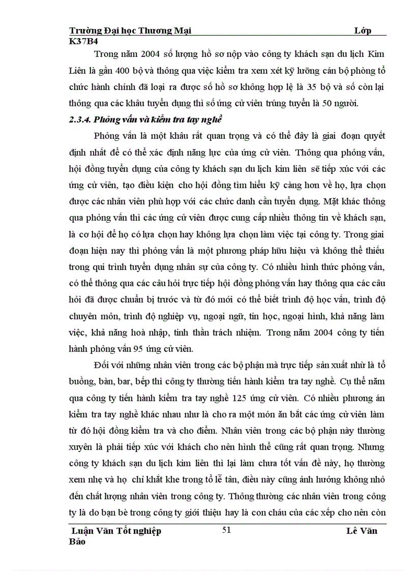 image for page Hoàn thiện công tác tuyển dụng bố trí và sử dụng nhân sự tại công ty khách sạn du lịch Kim Liên
