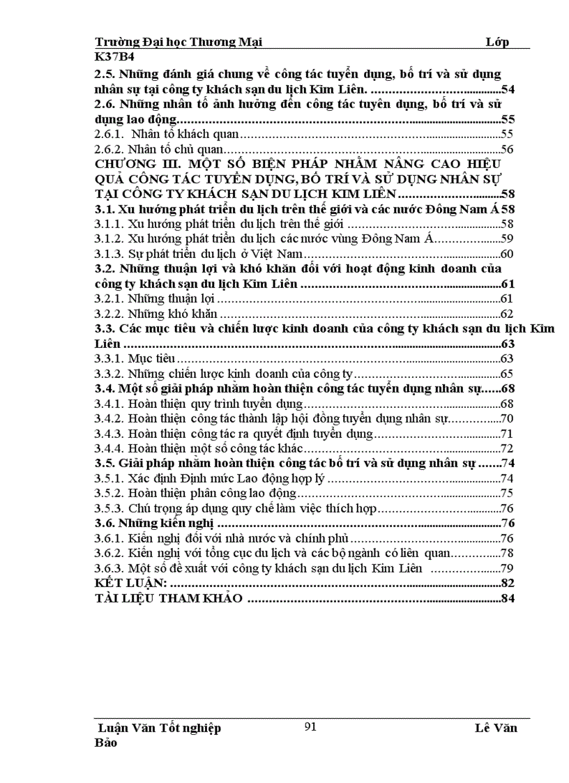image for page Hoàn thiện công tác tuyển dụng bố trí và sử dụng nhân sự tại công ty khách sạn du lịch Kim Liên