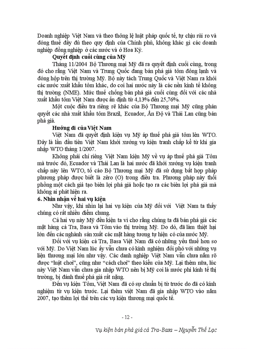 image for page Vụ kiện bán phá giá cá tra basa và tôm