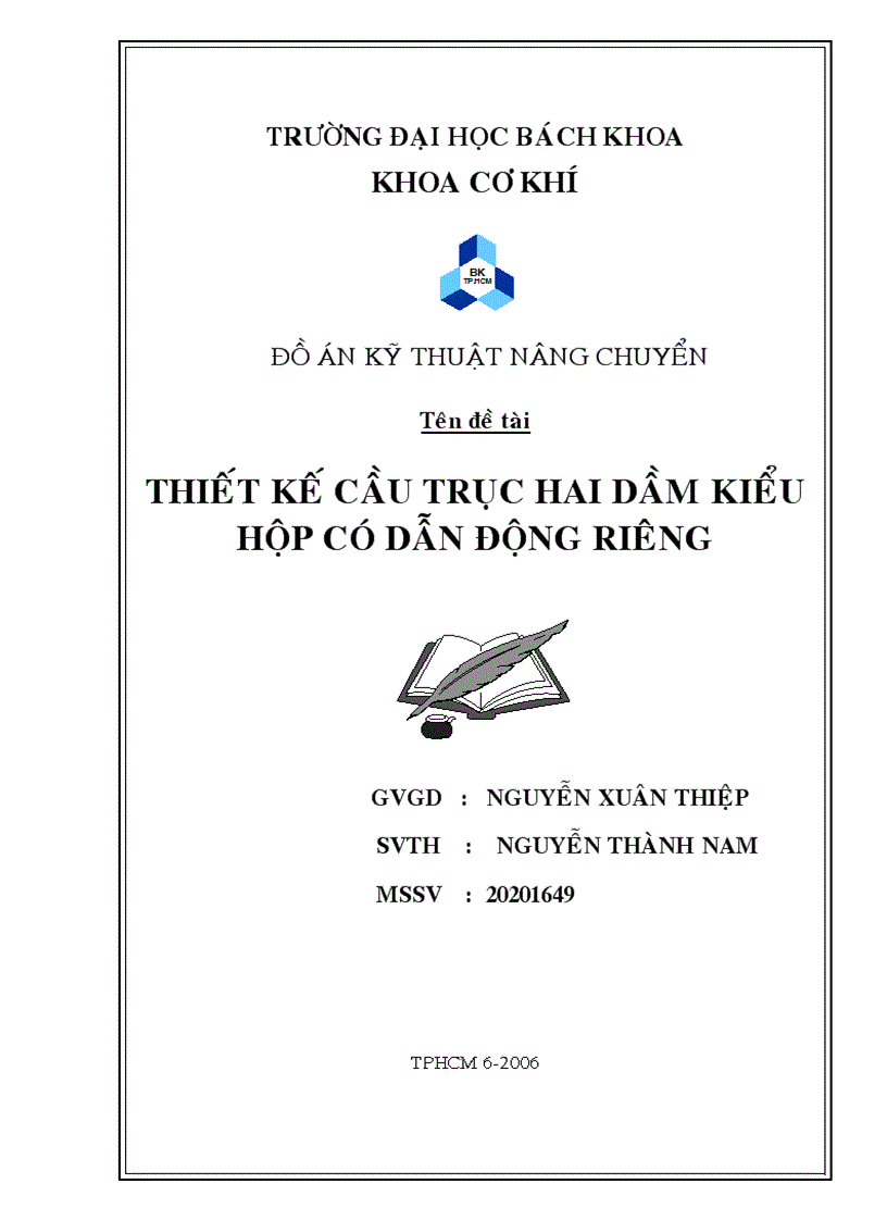 image for page Thiết kế cầu trục hai dầm kiểu hộp có dẫn động riêng tải trọng 10T