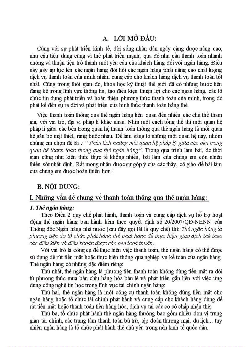 image for page Phân tích những mối quan hệ pháp lý giữa các bên trong quan hệ thanh toán thông qua thẻ ngân hàng