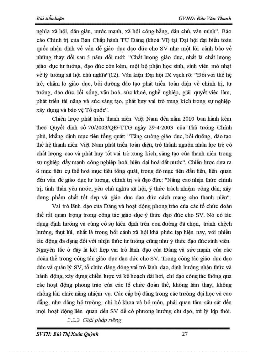 image for page Đề tài tiểu luận nội dung cập nhật hay TƯ TƯỞNG NHÂN VĂN HỒ CHÍ MINH VÀ VẬN DỤNG TƯ TƯỞNG NHÂN VĂN ĐÓ VÀO THỜI KỲ ĐỔI MỚI