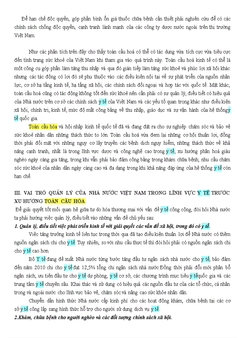 image for page Ytế Việt Nam trong xu hướng toàn cầu hóa