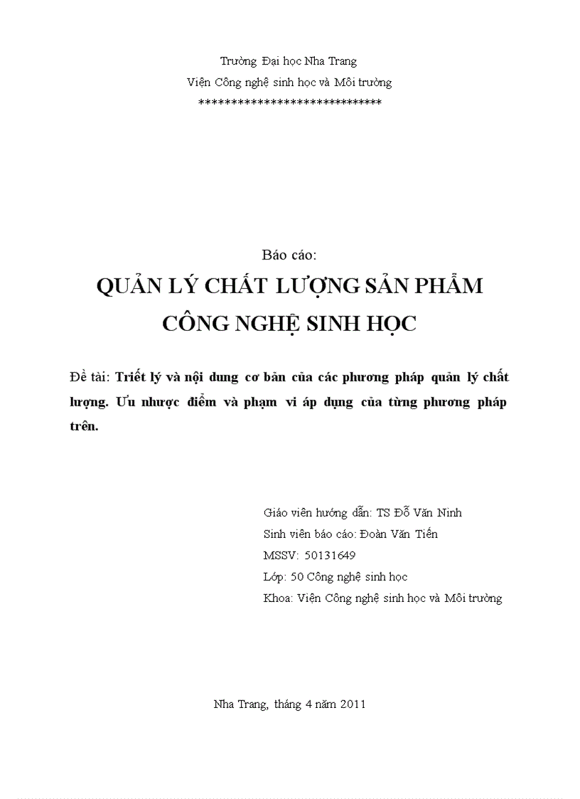 image for page Triết lý và nội dung cơ bản của các phương pháp quản lý chất lượng Ưu nhược điểm và phạm vi áp dụng của từng phương pháp trên